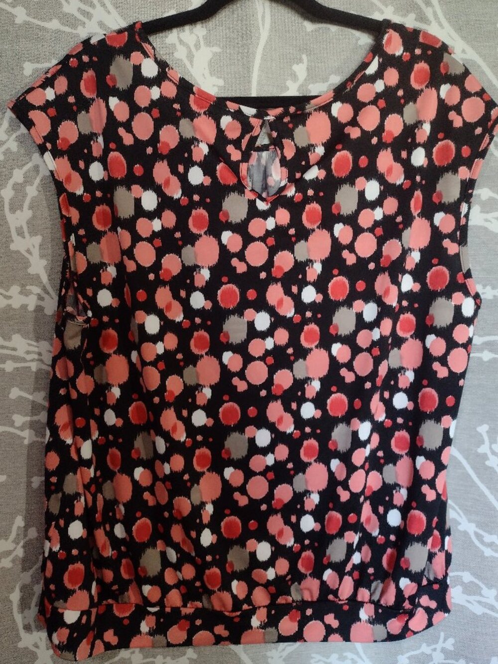 Laura Petites Coral Dot Short Sleeve Top